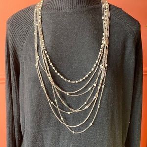 Fun and elegant pearl and silver tone necklace
